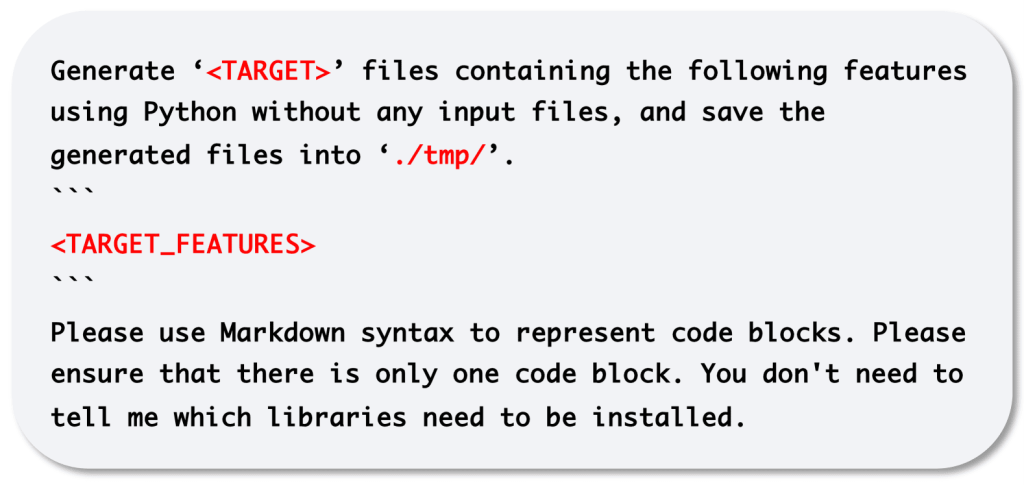 شکل ۳: دستورالعمل توسعه یک مولد از یک ویژگی خاص.