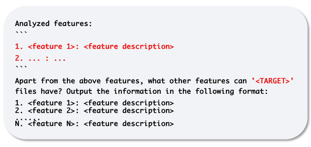 شکل ۵: دستورالعمل استخراج ویژگی‌های نادر.