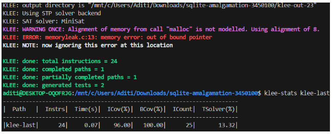 Symbolic Execution Process in KLEE for Use-After-Free
